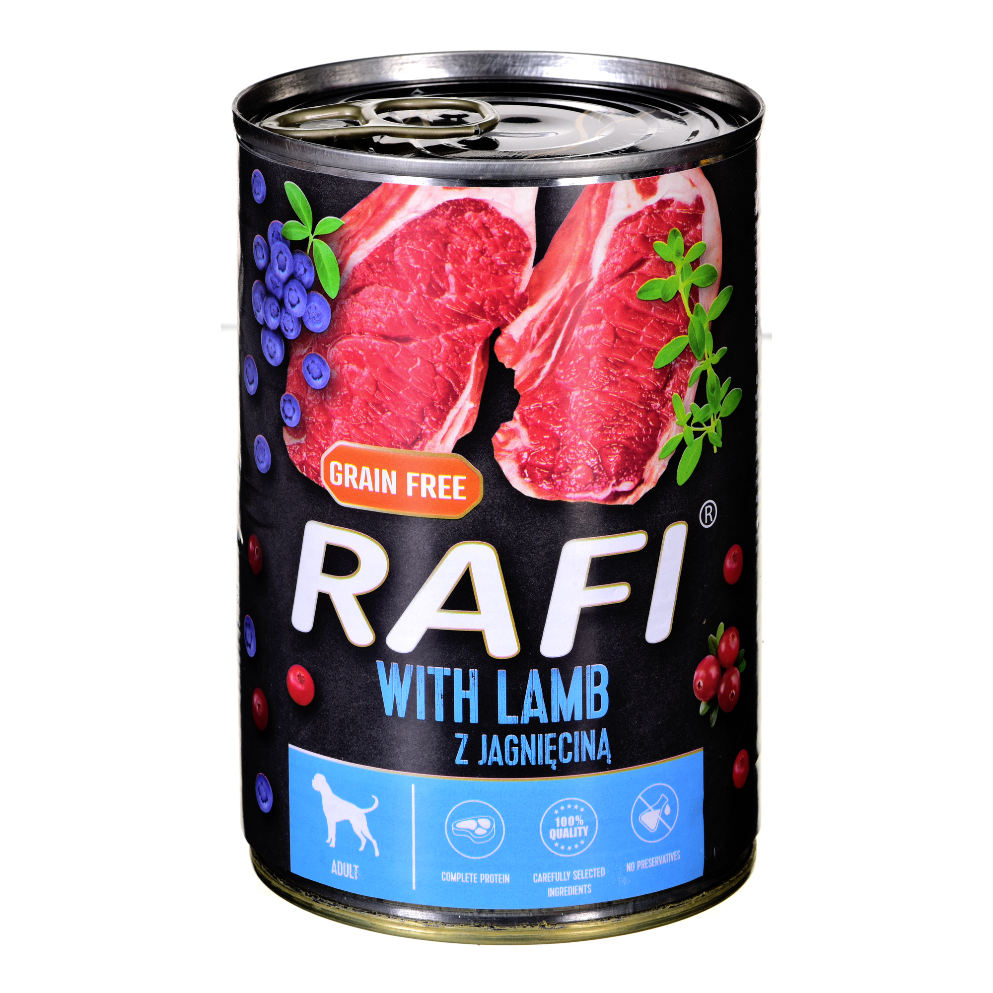 Rafi konservai šunims su ėriena, 400 g
