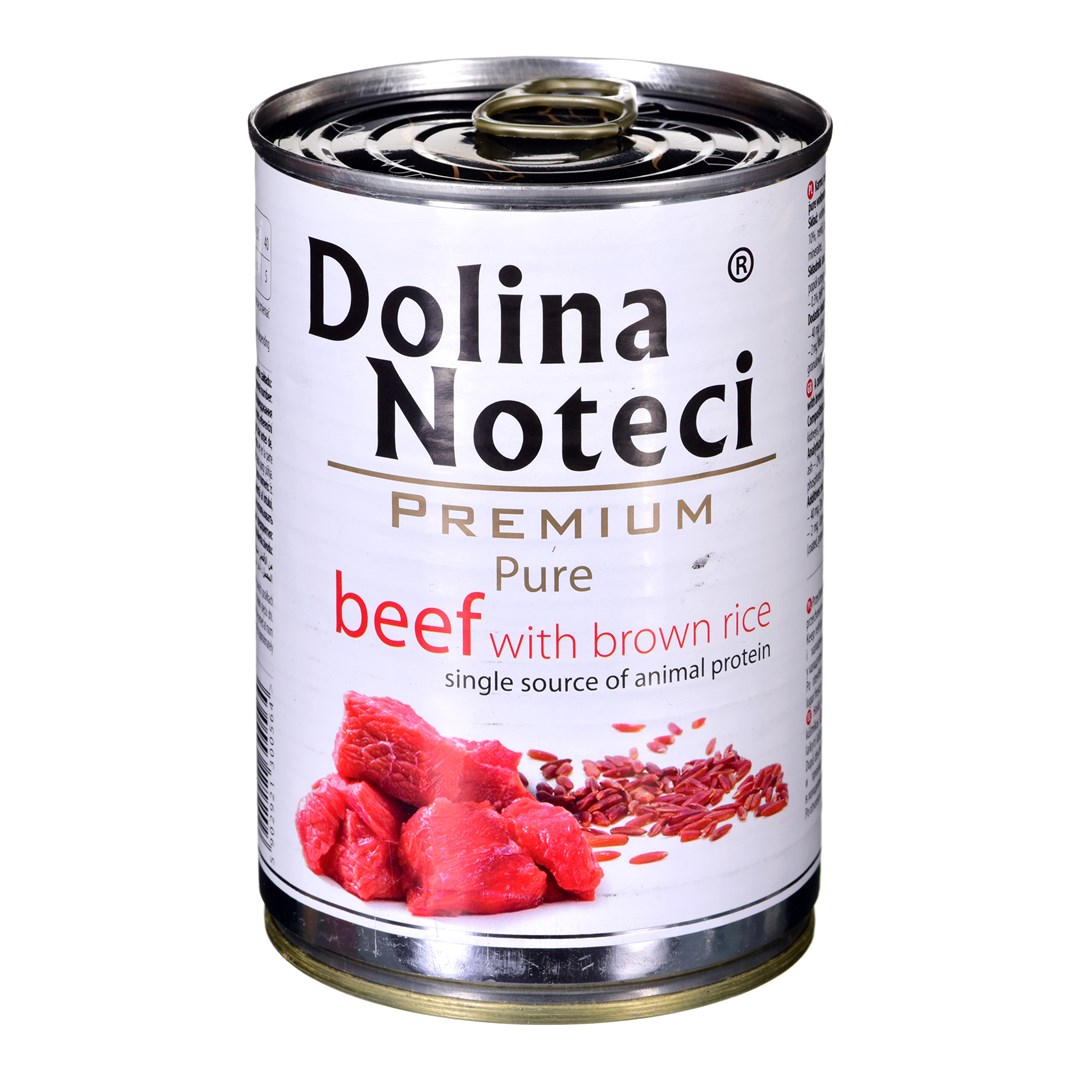 Konservai Šunims Dolina Noteci Premium Pure, Su Jautiena Ir Ryžiais, 400 G