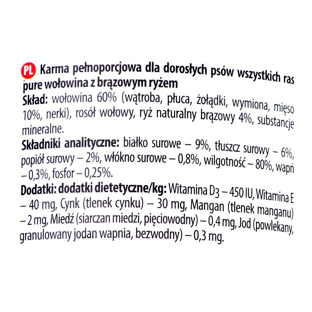 Konservai šunims dolina noteci premium pure, su jautiena ir ryžiais, 400 g