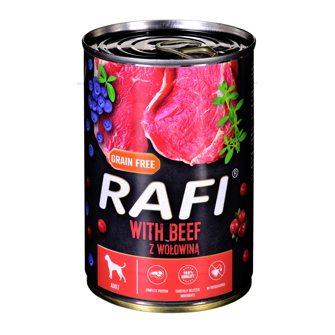 Rafi Konservai Šunims Su Jautiena, 400 G