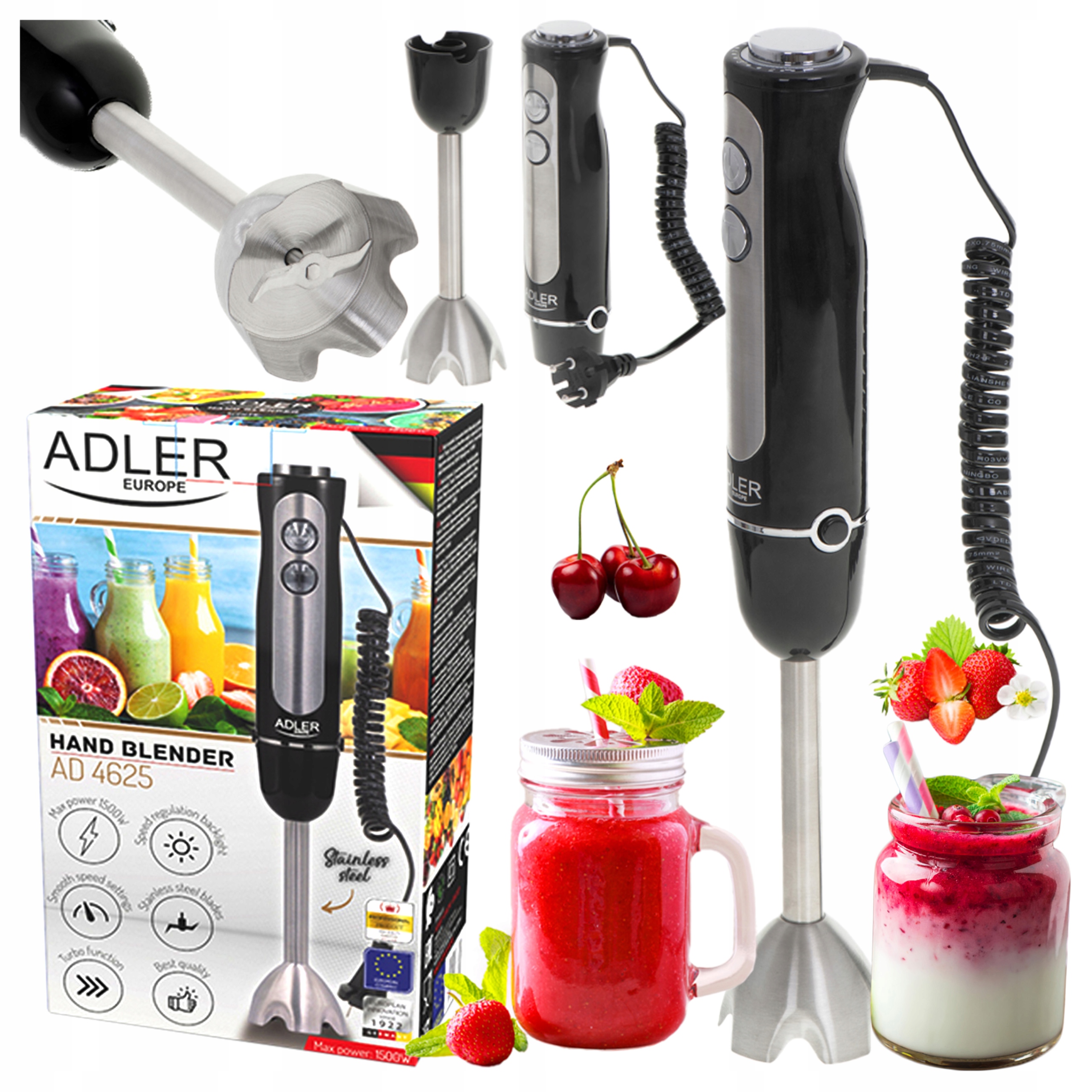 Adler juodas rankinis trintuvas 1500 w juodas
