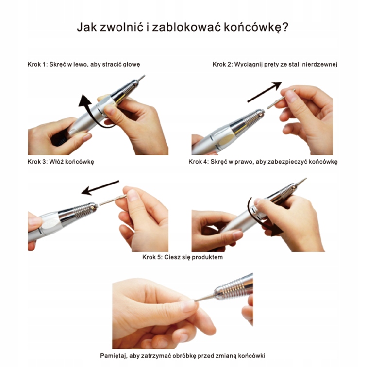 Sunnail 65w nagų freza + 3 rinkinių 41 vnt. frezų