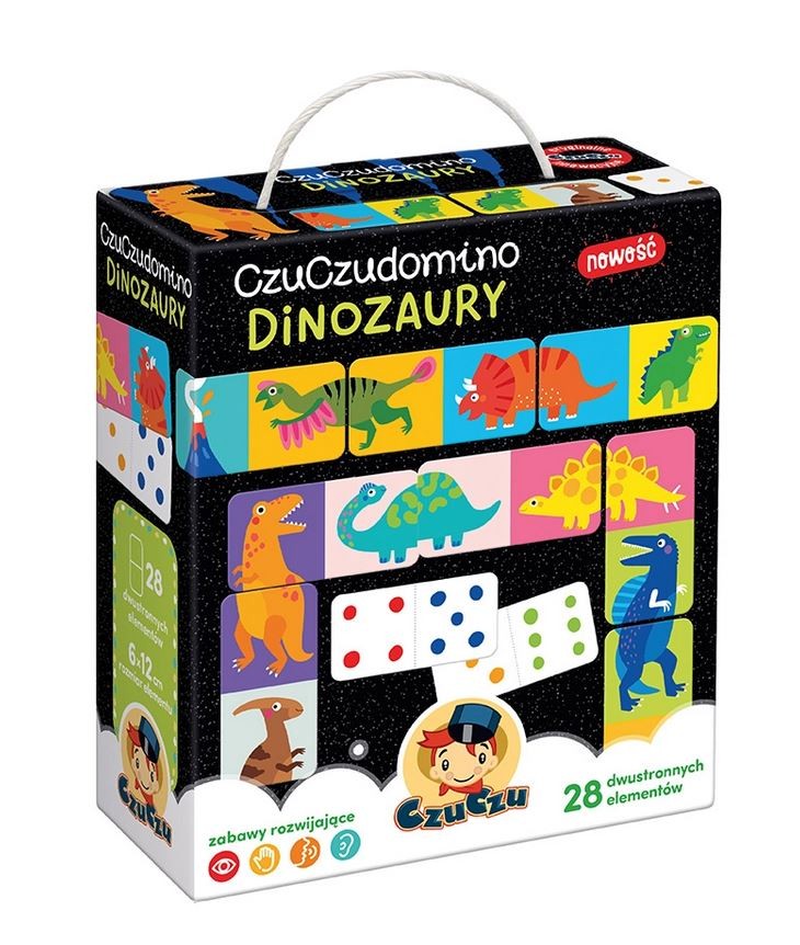 Dinozaurų domino rinkinys czuczu, spalvotas