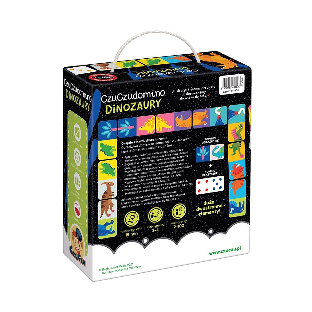 Dinozaurų domino rinkinys czuczu, spalvotas