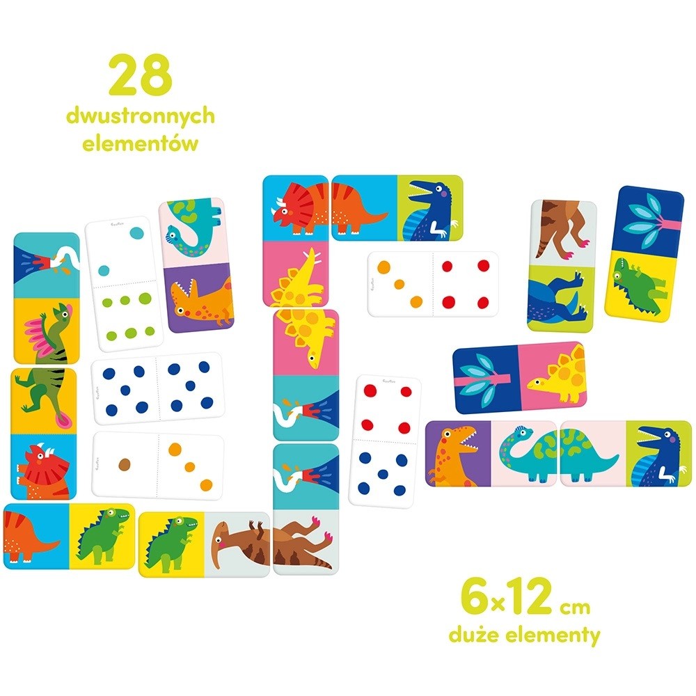 Dinozaurų domino rinkinys czuczu, spalvotas
