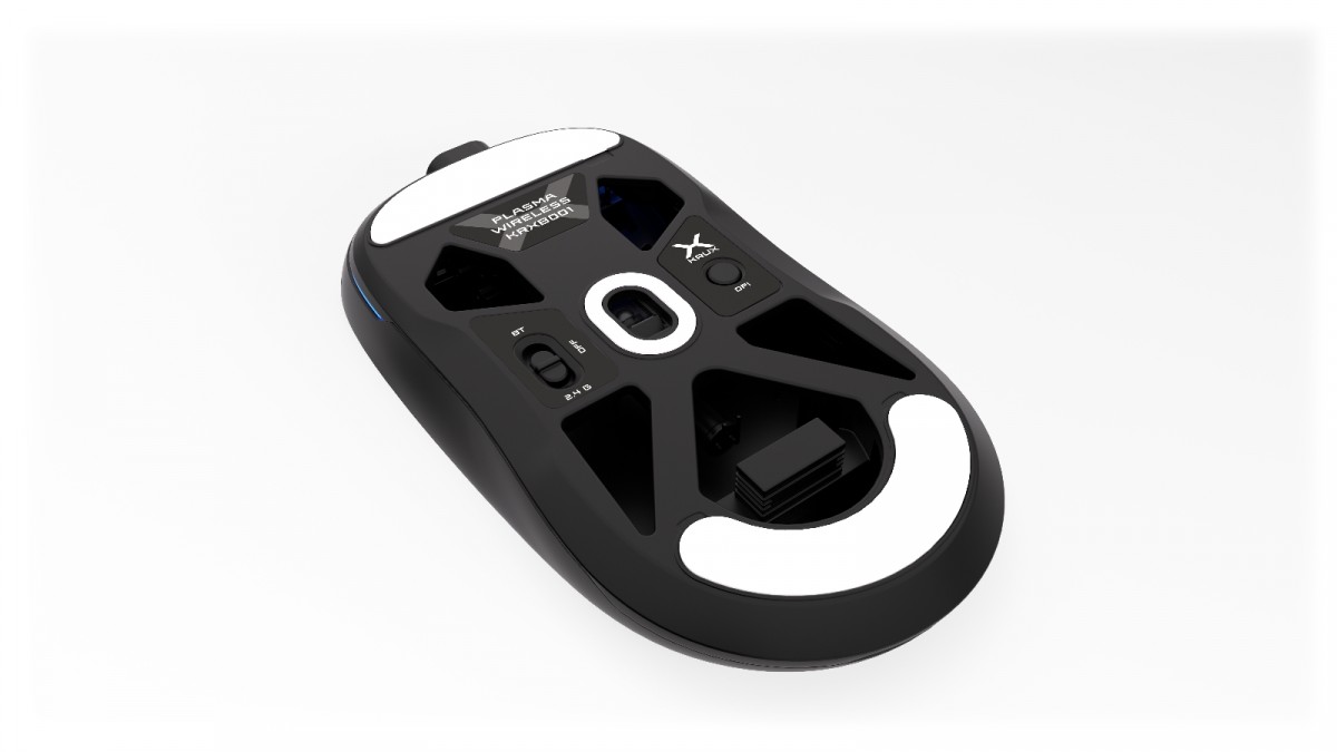 Žaidimų pelė - krux plasma wireless 12000 dpi rgb juoda, juoda