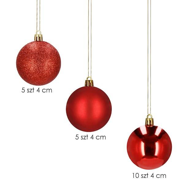 Kalėdiniai žaisliukai springos 4 cm, 20 vnt.