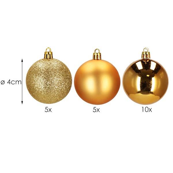 Kalėdiniai žaisliukai springos ca0094 4 cm, 20 vnt