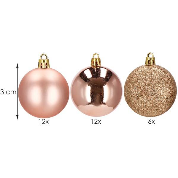 Kalėdiniai žaisliukai springos 3 cm, 30 vnt
