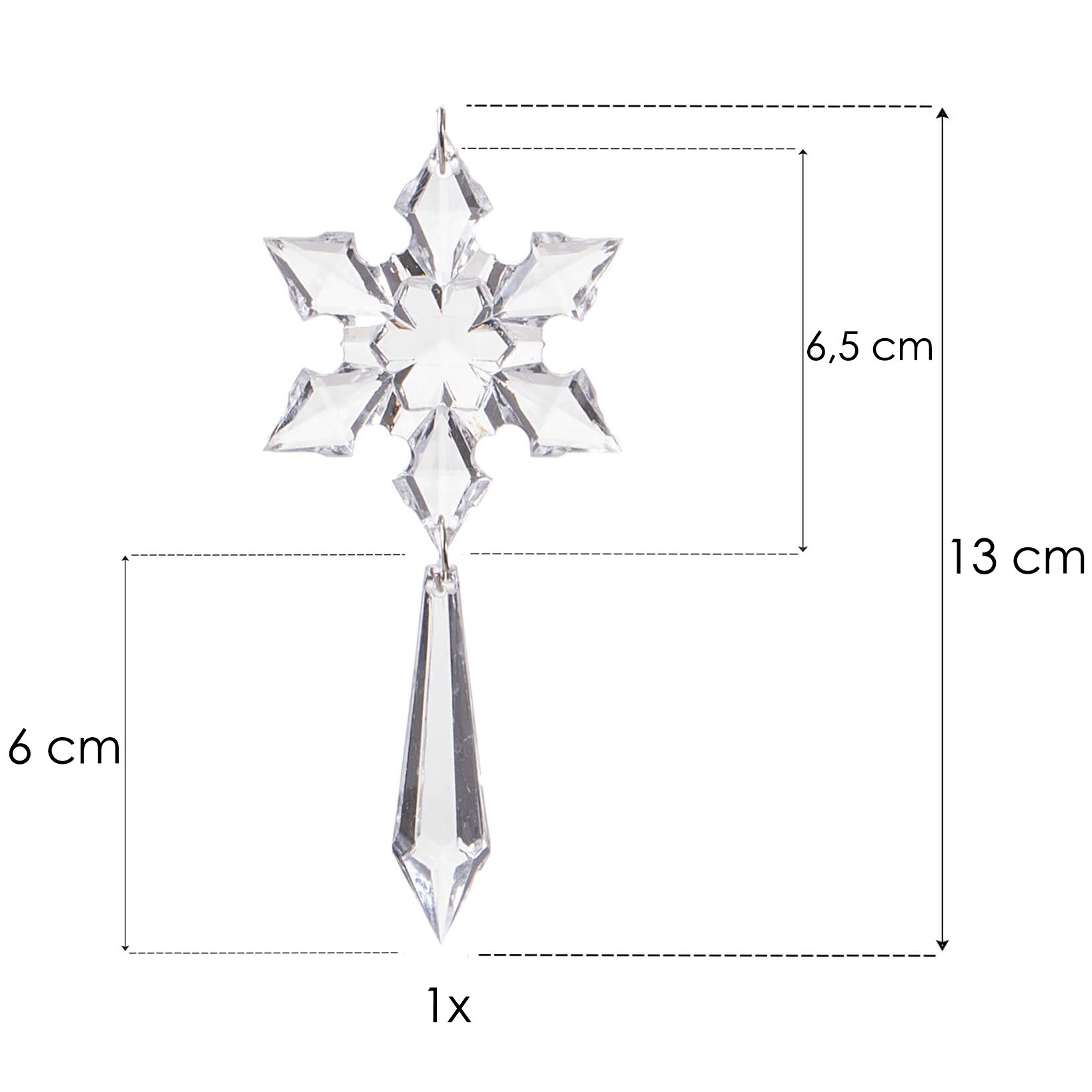 Kalėdinė dekoracija springos pakabinami kristaliniai varvekliai 13 cm