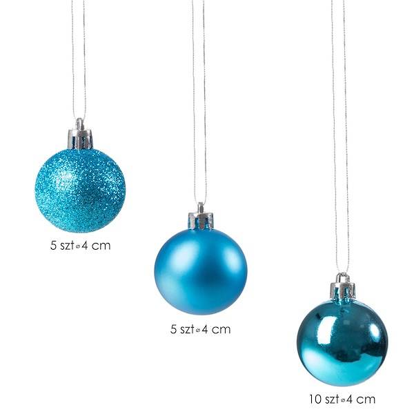 Kalėdiniai žaisliukai springos 4 cm, 20 vnt