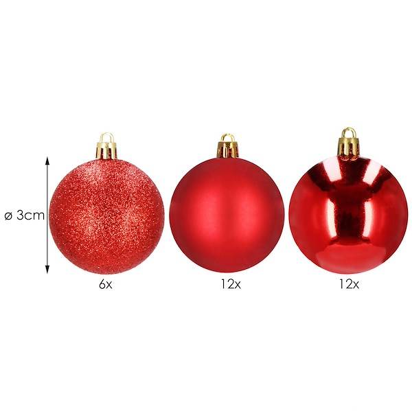 Kalėdiniai žaisliukai springos 3 cm, 30 vnt
