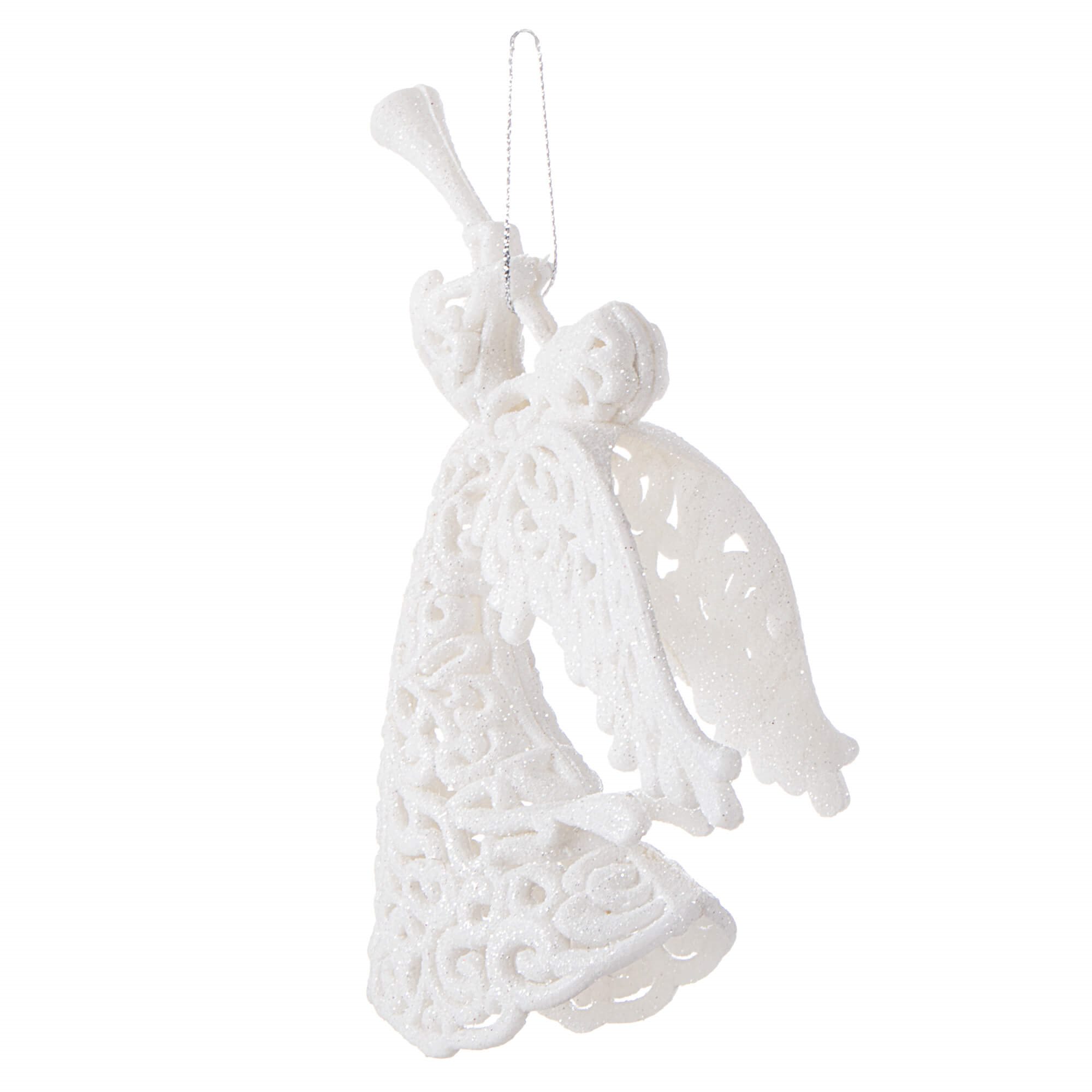 Kalėdinė dekoracija baltas angelėlis springos 16,5 cm 2