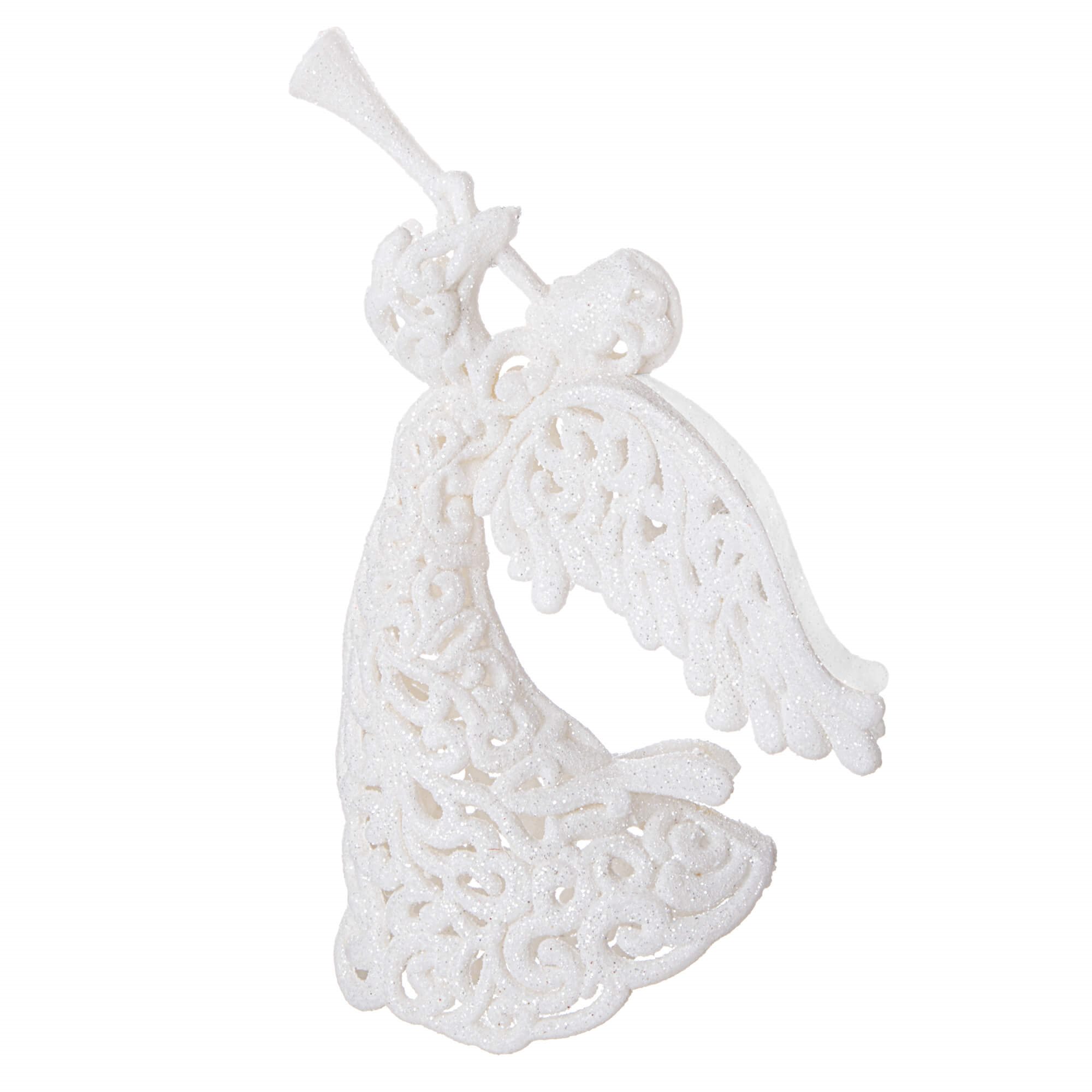 Kalėdinė dekoracija baltas angelėlis springos 16,5 cm 3