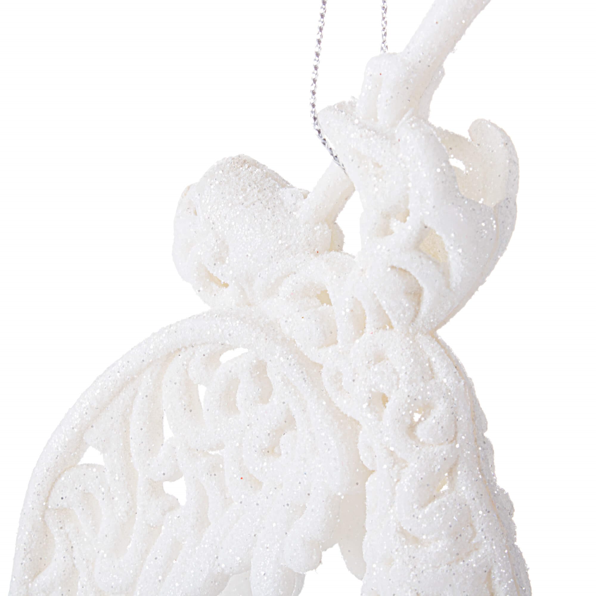 Kalėdinė dekoracija baltas angelėlis springos 16,5 cm