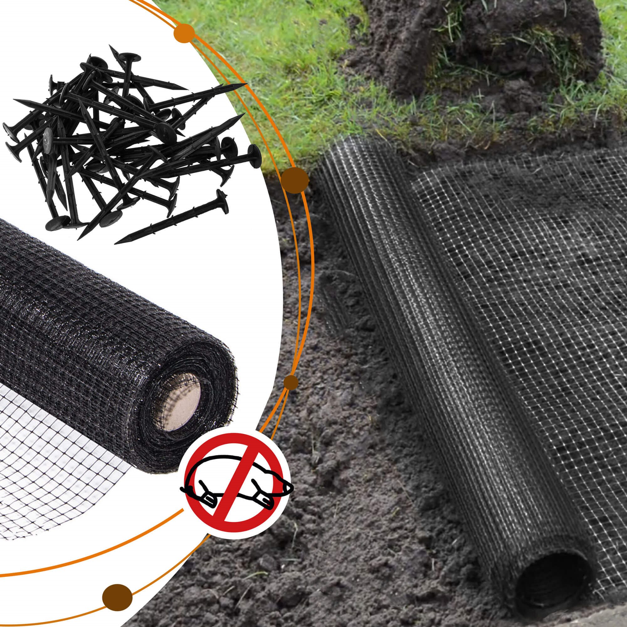 Apsauginis tinklelis nuo kurmių springos 2x100 m, 30 g/m²