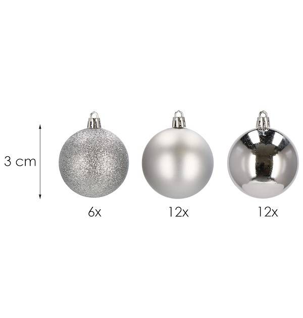 Kalėdiniai žaisliukai springos ca0010 3 cm, 30 vnt.
