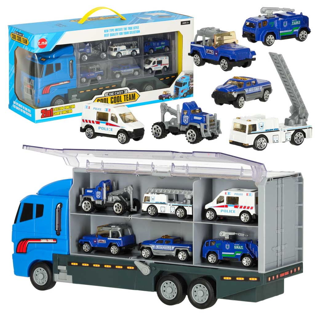 Sunkvežimis-Tralas Su 6 Automobiliais