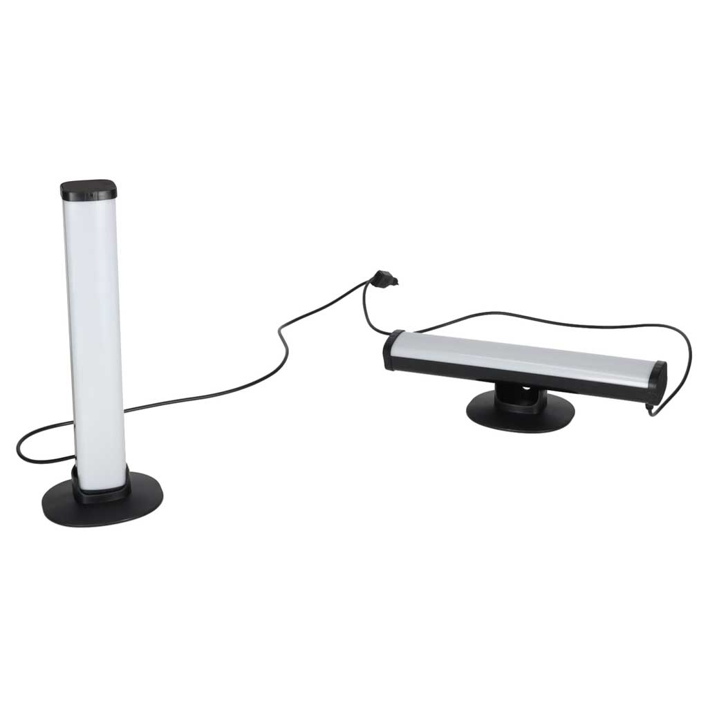 LED stalinės lempos RGB su nuotolinio valdymo pultu, juodos, 23,7 × 3,5 × 2,5 cm, 2 vnt. 3