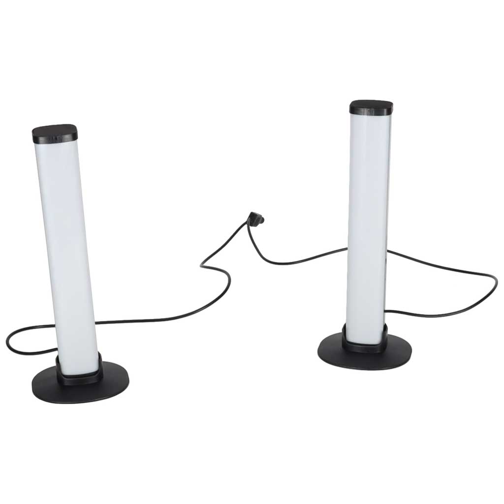 LED stalinės lempos RGB su nuotolinio valdymo pultu, juodos, 23,7 × 3,5 × 2,5 cm, 2 vnt. 2