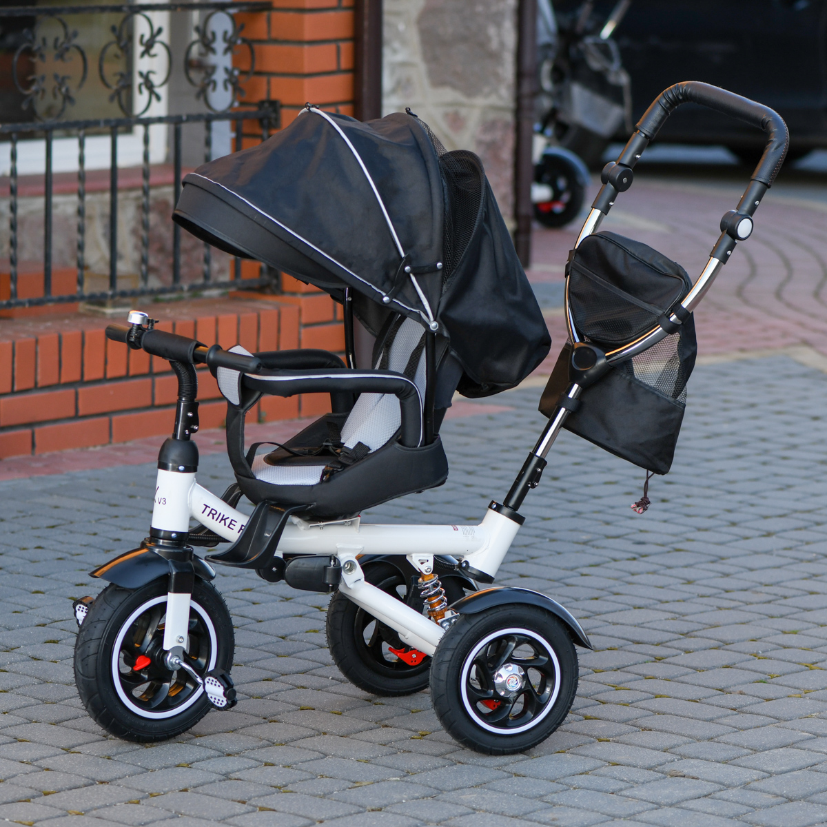 Triratis dviratukas su stogeliu trike fix v3 juoda