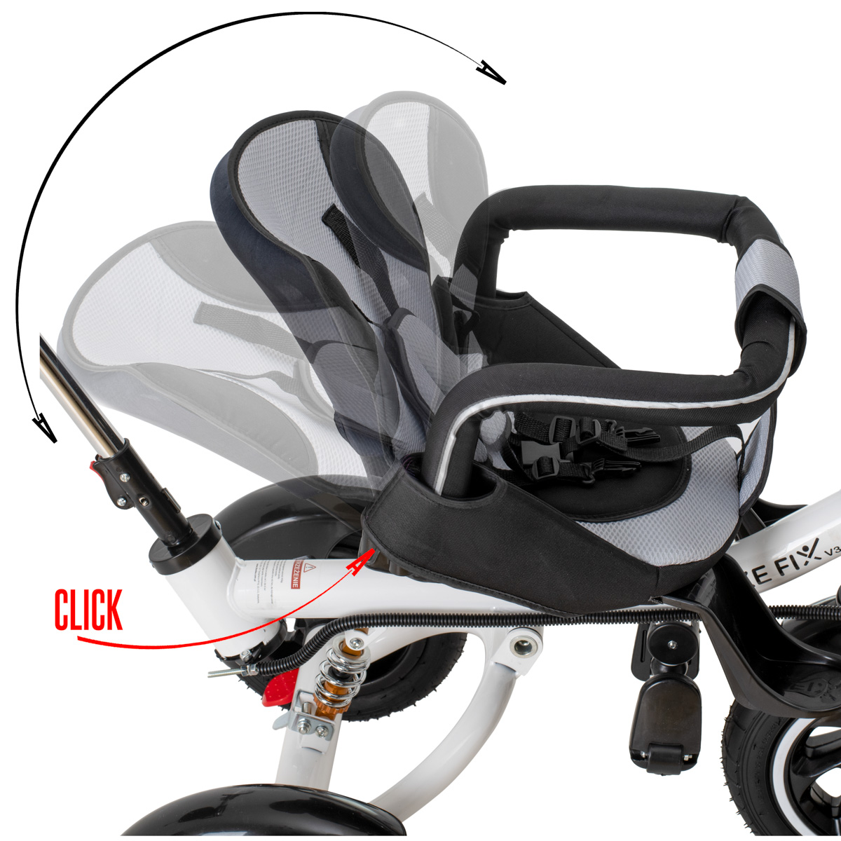 Triratis dviratukas su stogeliu trike fix v3 juoda