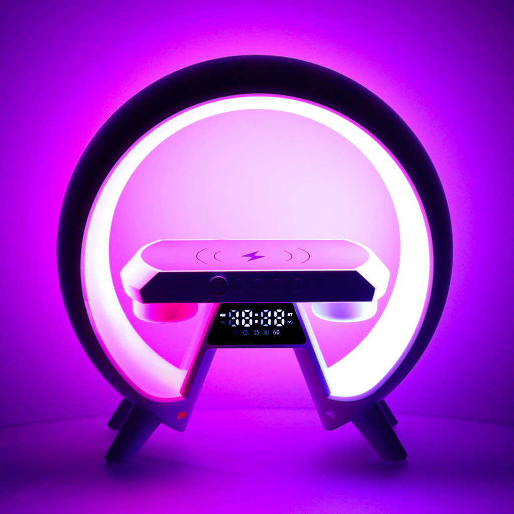 Led lempa su indukciniu įkrovikliu ir radijo imtuvu