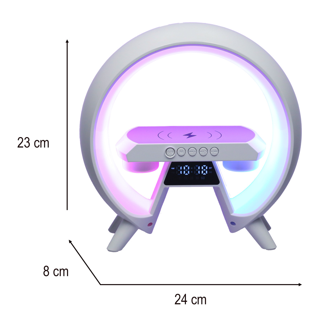 Led lempa su indukciniu įkrovikliu ir radijo imtuvu