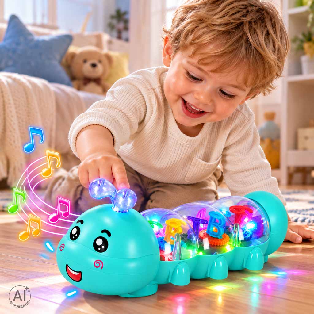 Interaktyvus vikšras su kliūčių jutikliu ir LED šviesomis, mėlynas, 24,5 × 11 × 9 cm 2
