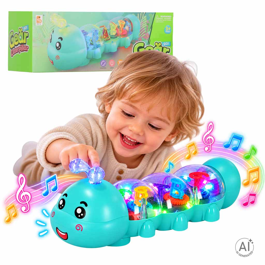 Interaktyvus vikšras su kliūčių jutikliu ir LED šviesomis, mėlynas, 24,5 × 11 × 9 cm