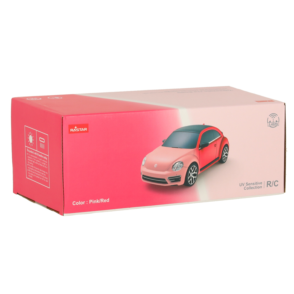 Rc automobilis 1:24 volkswagen beetle-uv rožinės spalvos