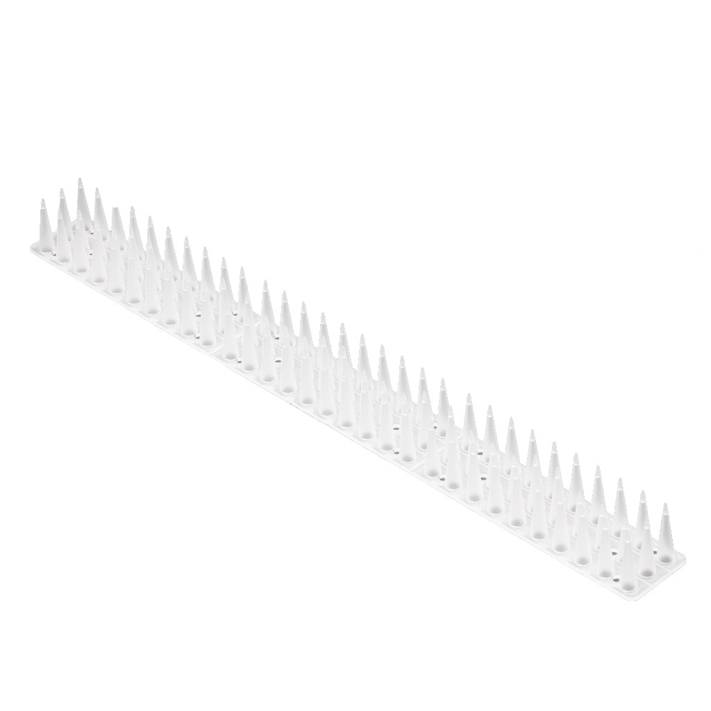 Plastikinis balandžių spyglių rinkinys, baltas, 8 vnt., 43 cm