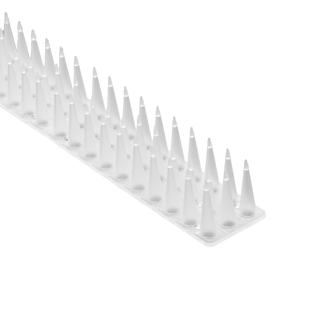 Plastikinis balandžių spyglių rinkinys, baltas, 8 vnt., 43 cm
