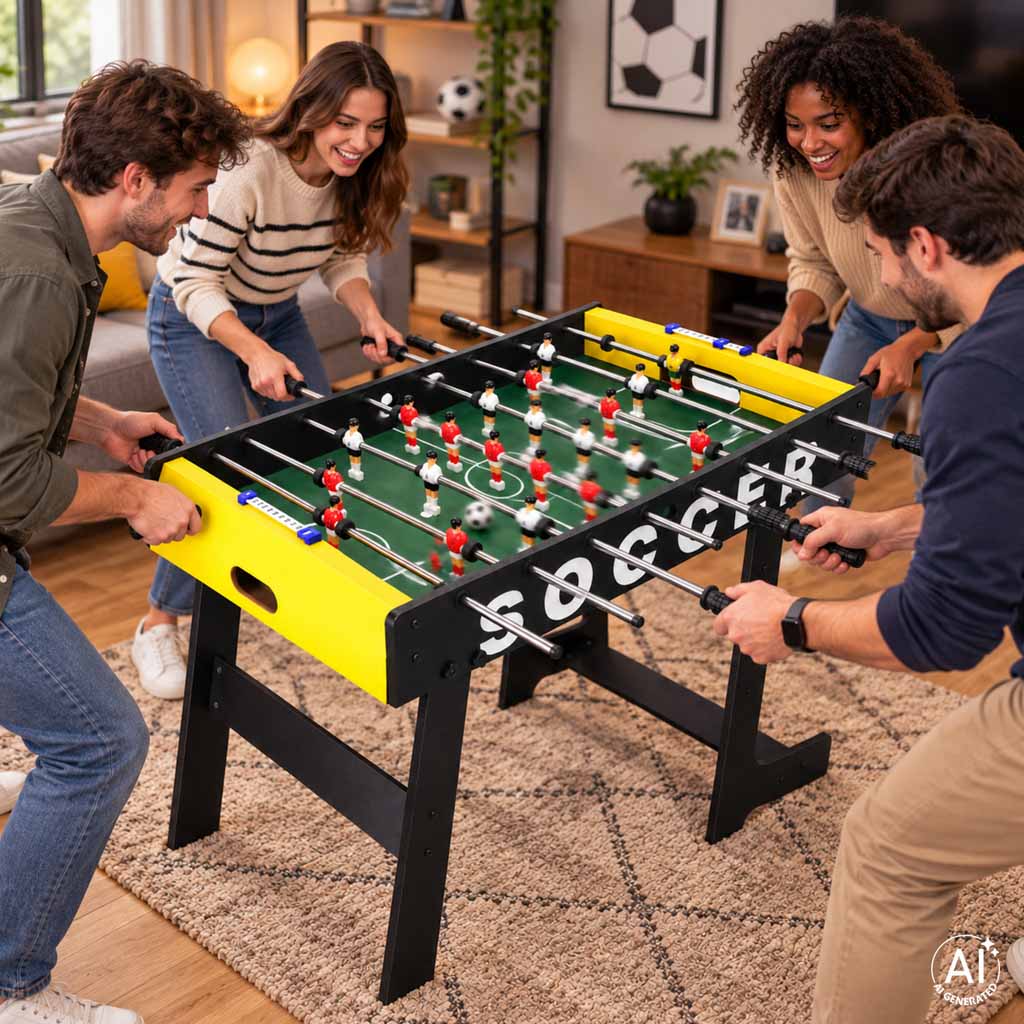 Galda futbola galds, salokāms, 22 figūriņas, 120 × 80 × 60,5 cm