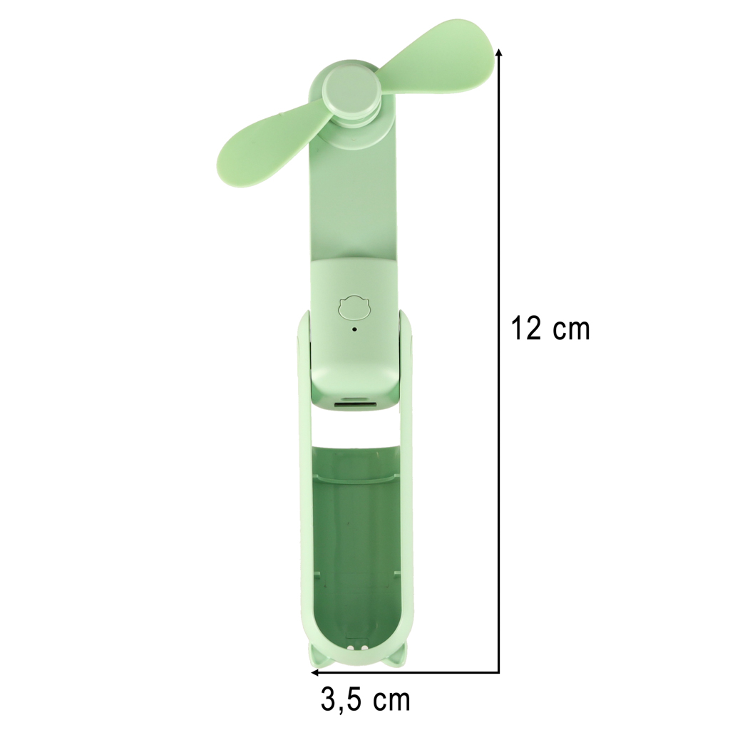 Mini usb ventiliatorius, trijų greičių, 7-8 val. veikimo laikas, pastelinis žalios spalvos