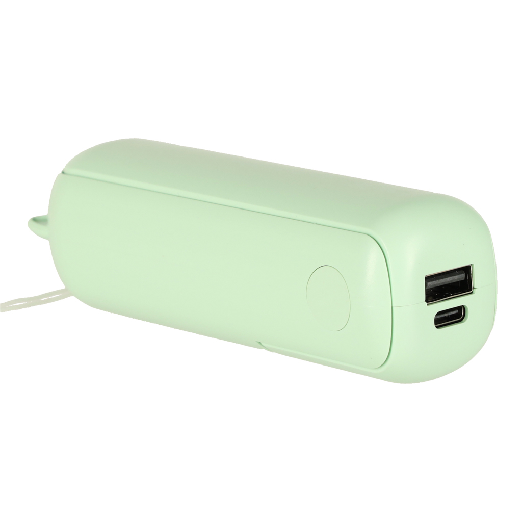 Mini usb ventiliatorius, trijų greičių, 7-8 val. veikimo laikas, pastelinis žalios spalvos
