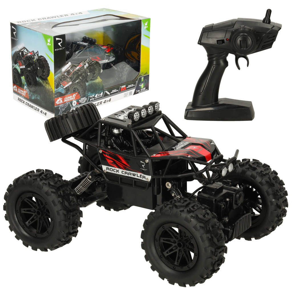 Nuotoliu valdomas automobilis rc revolt 4x4, juodas