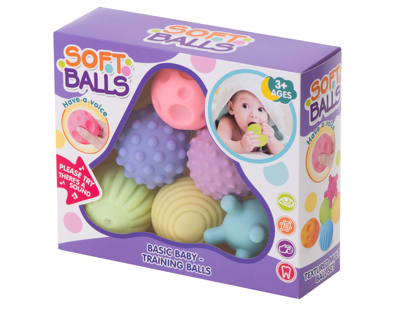 Sensoriniai kamuoliukai, pastelinių spalvų