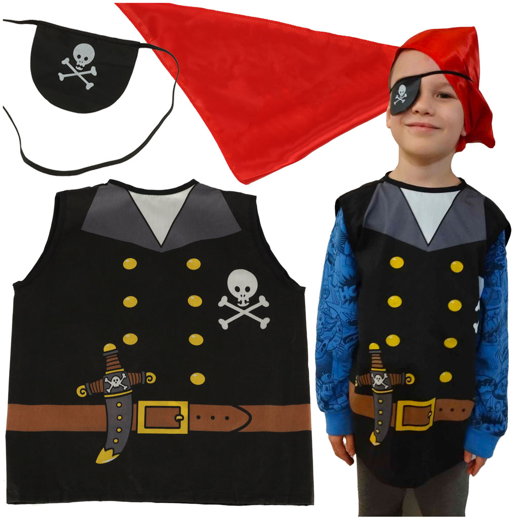 Karnavalinis kostiumas Piratas, juodas