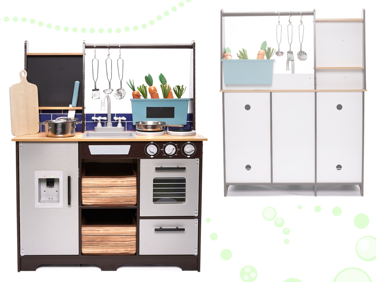 Medinė virtuvėlė su priedais loft xxl, 96 cm