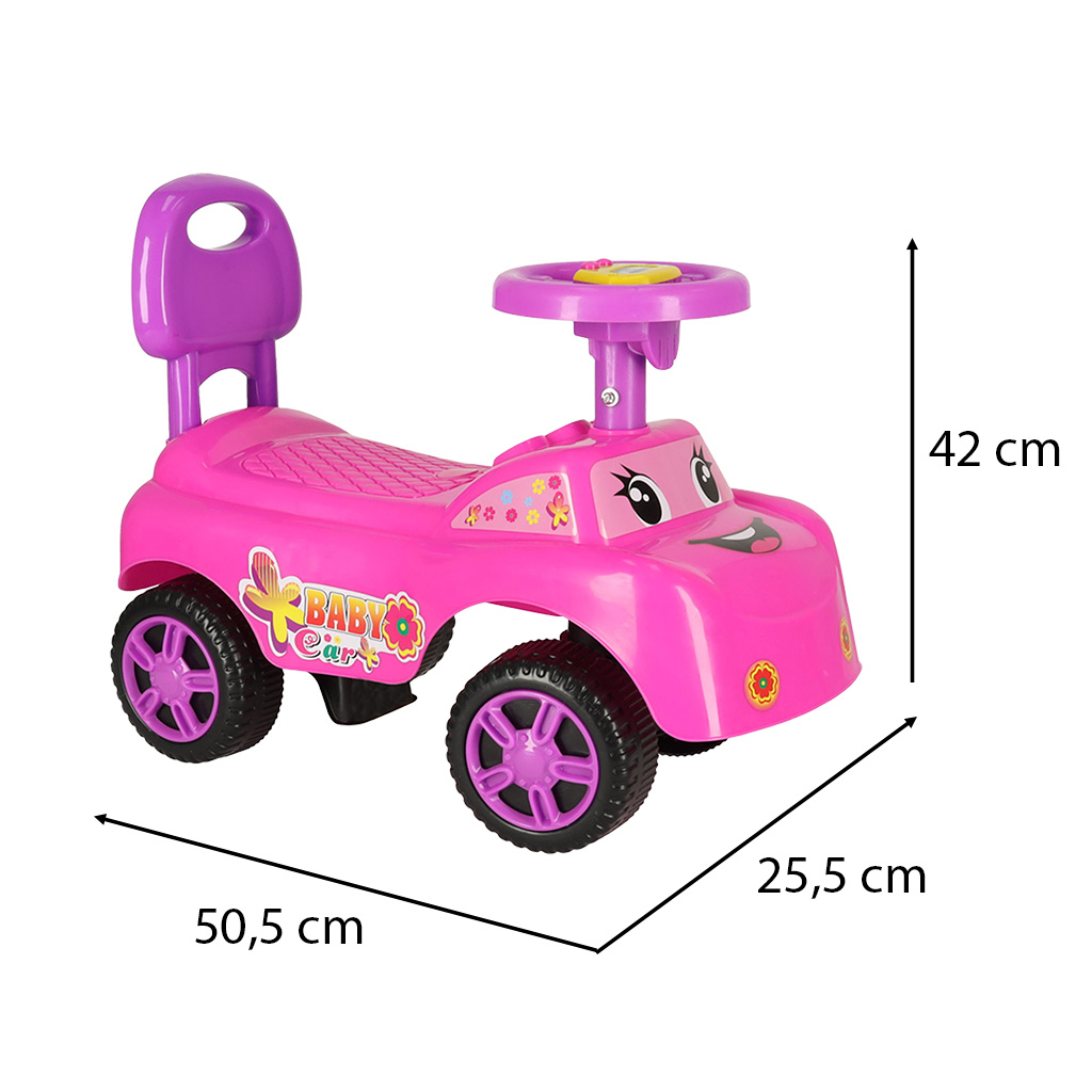 Automobilinis vežimėlis rožinės spalvos