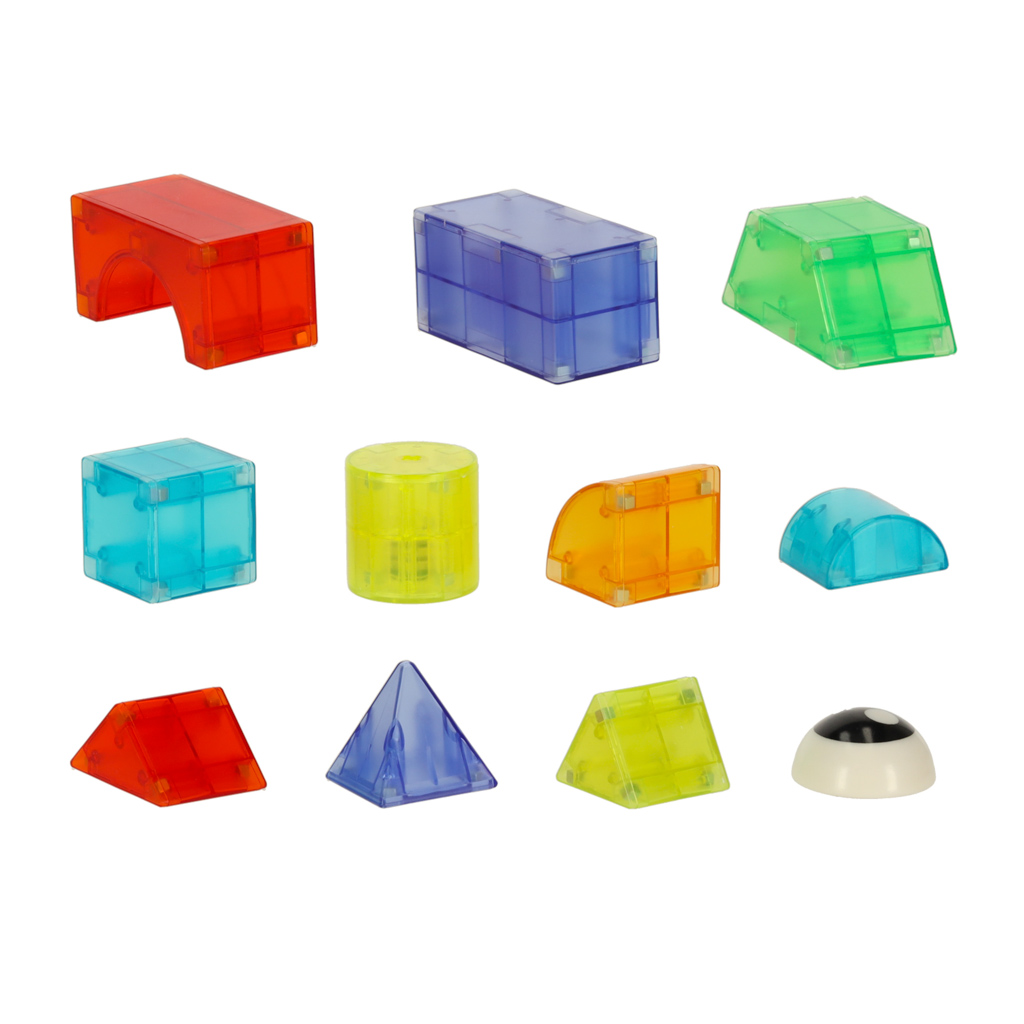 3D konstrukcijų magnetinės plytos LED šviečiančios 32 el.