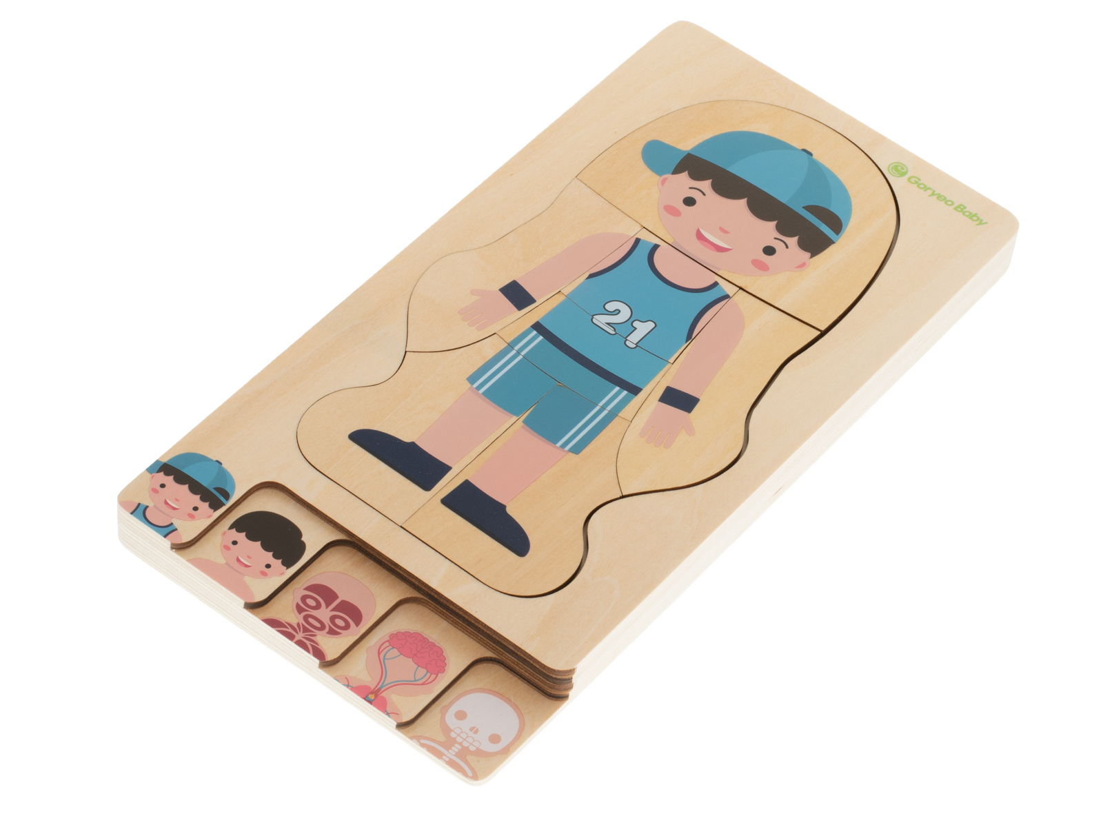 Medinė daugiasluoksnė dėlionė montessori