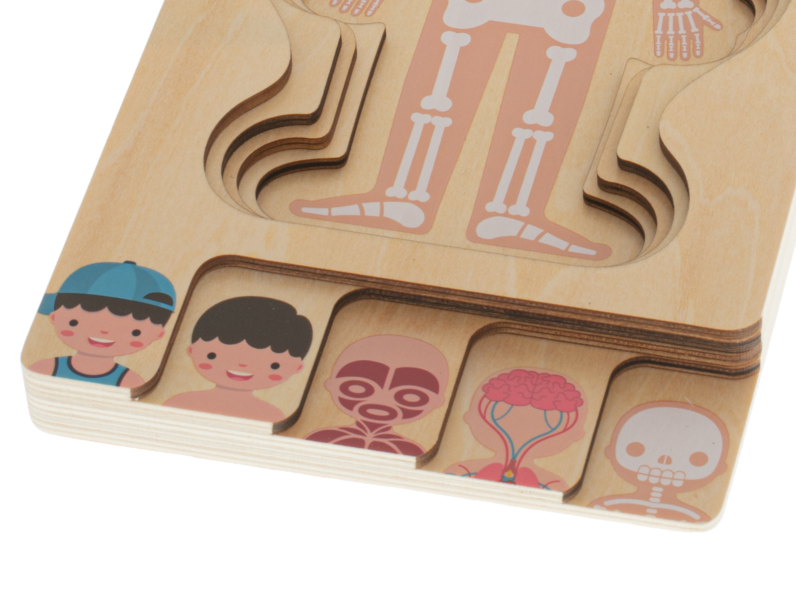 Medinė daugiasluoksnė dėlionė montessori