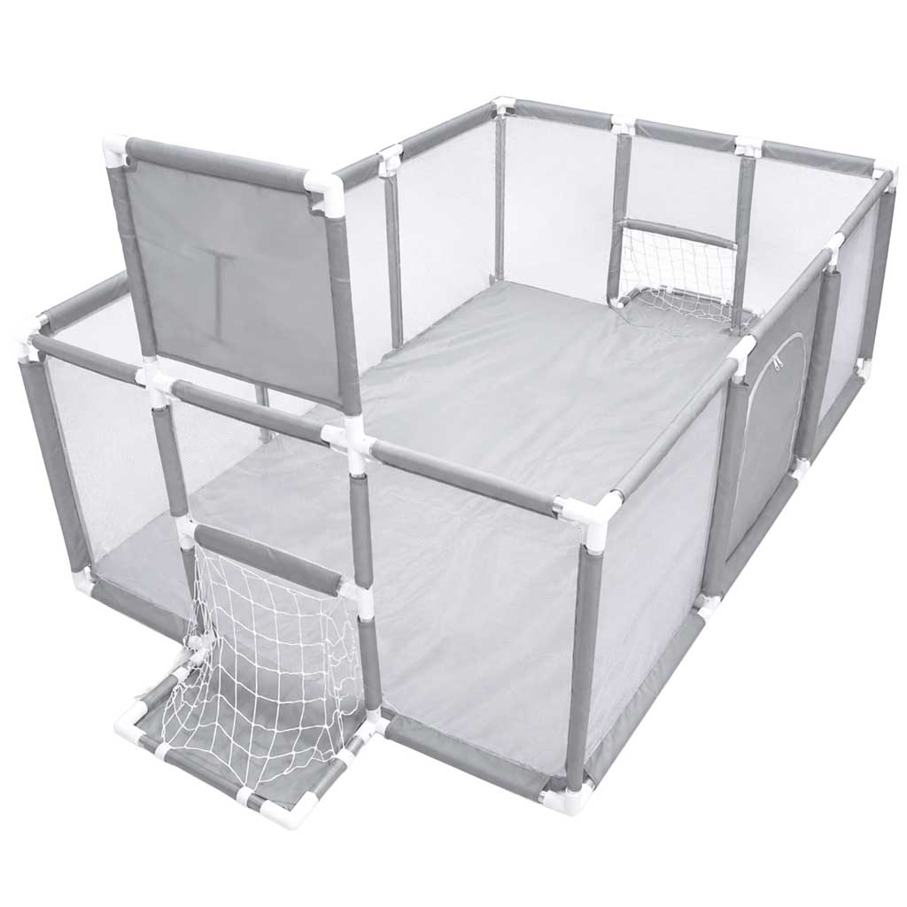 Maniežas su krepšinio lanku ir futbolo vartais, pilkas ir baltas, 230 × 118 × 102 cm 3