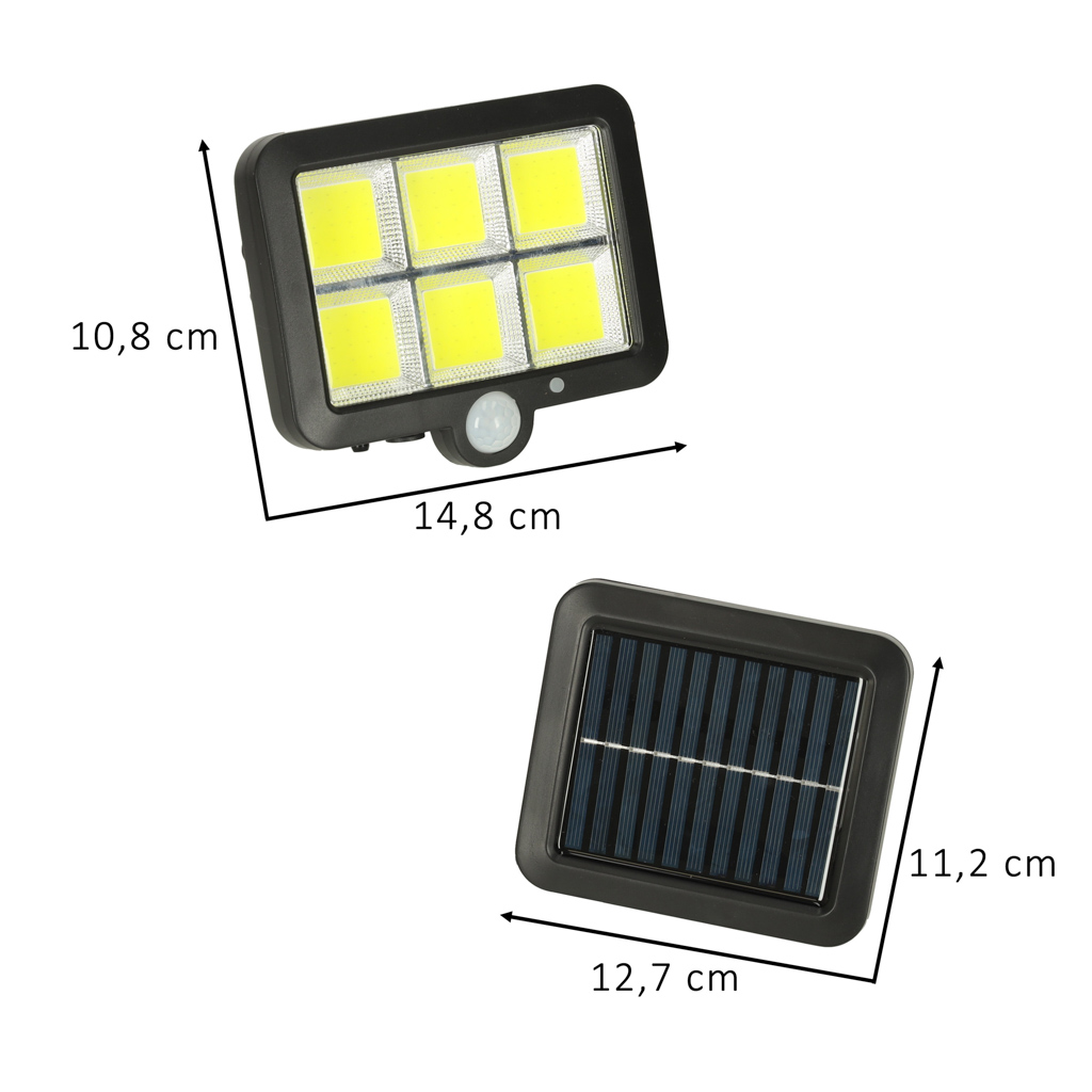 Saulės šviestuvas su judesio jutikliu 120 led