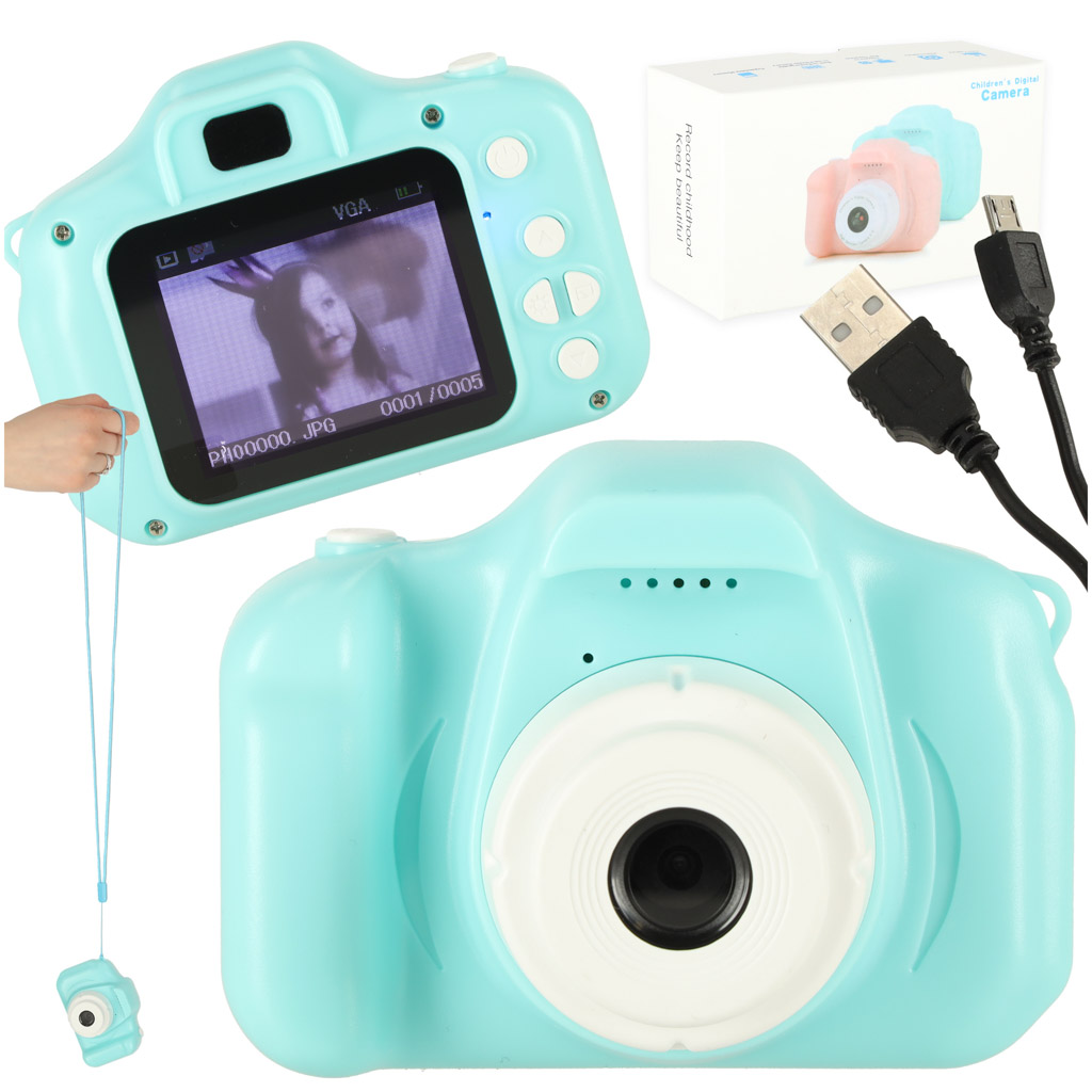 Mini hd 2.0 skaitmeninis vaikiškas fotoaparatas, mėtinis