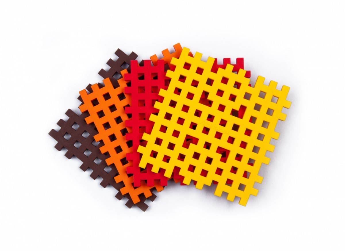 Konstrukciniai blokeliai mini waffle mini base, 4 vnt