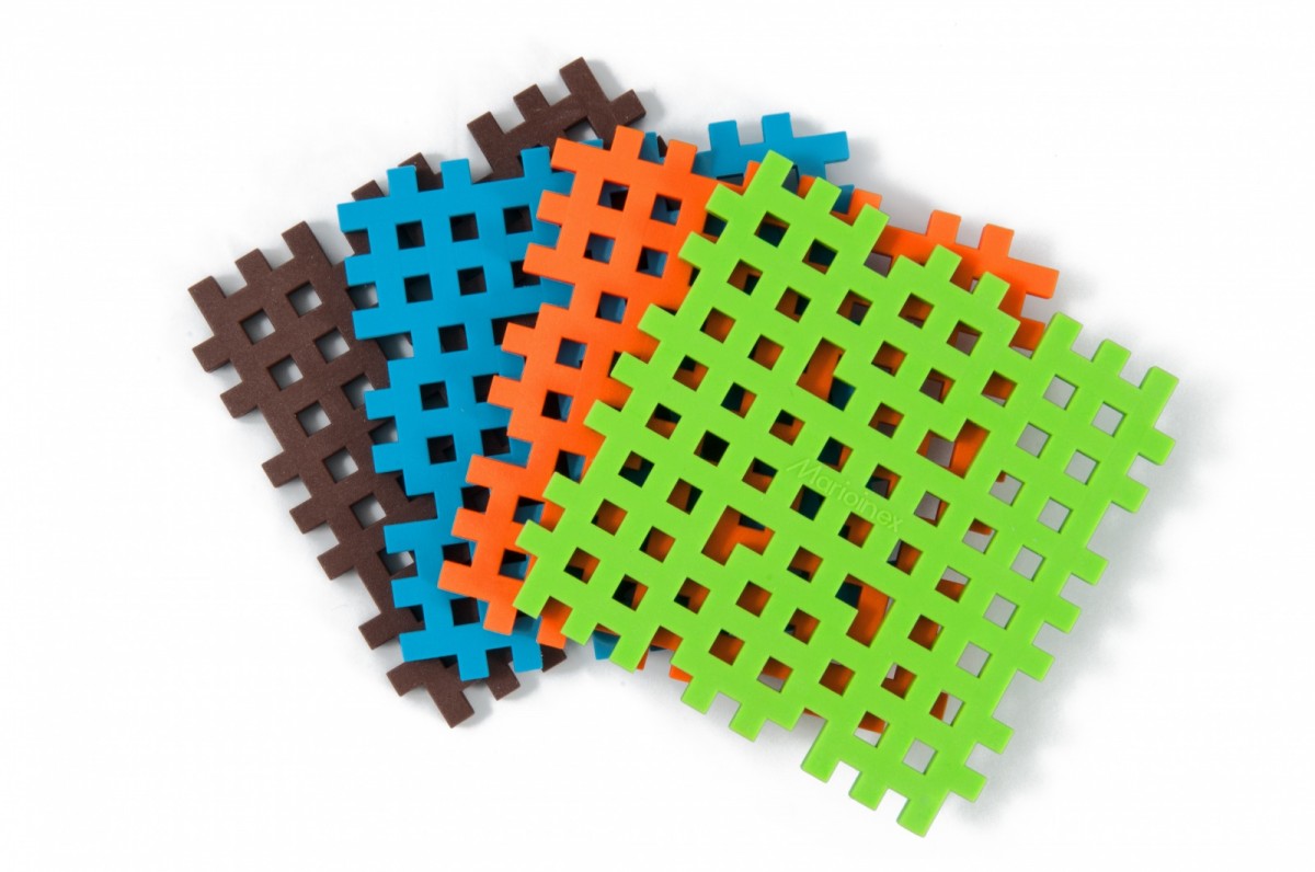 Konstrukciniai blokeliai mini waffle mini base, 4 vnt