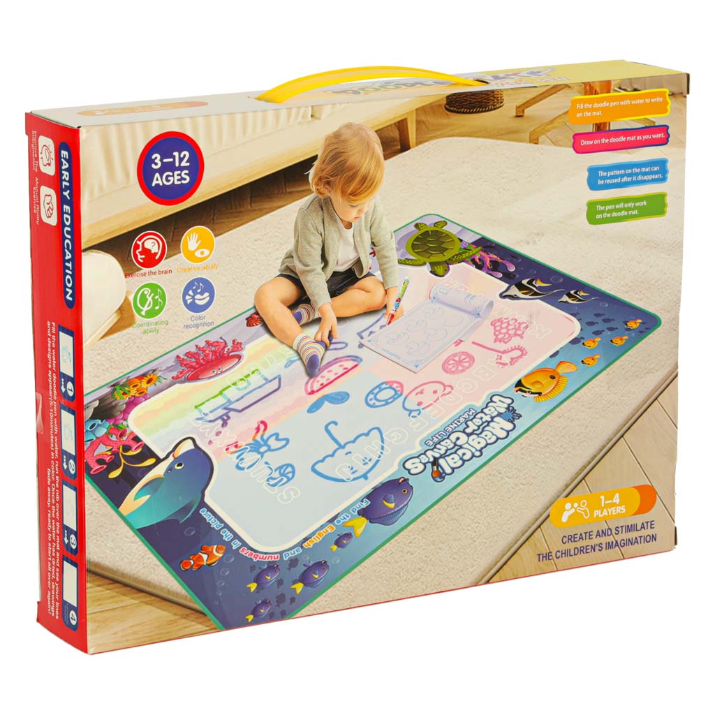 Vandens kilimėlis tapybai su žymekliais ir trafaretais, 80 cm